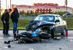 talking to other driver after a motorcycle accident