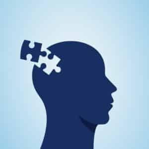 conceptual image conveying a person with cognitive difficulties after a motorcycle accident